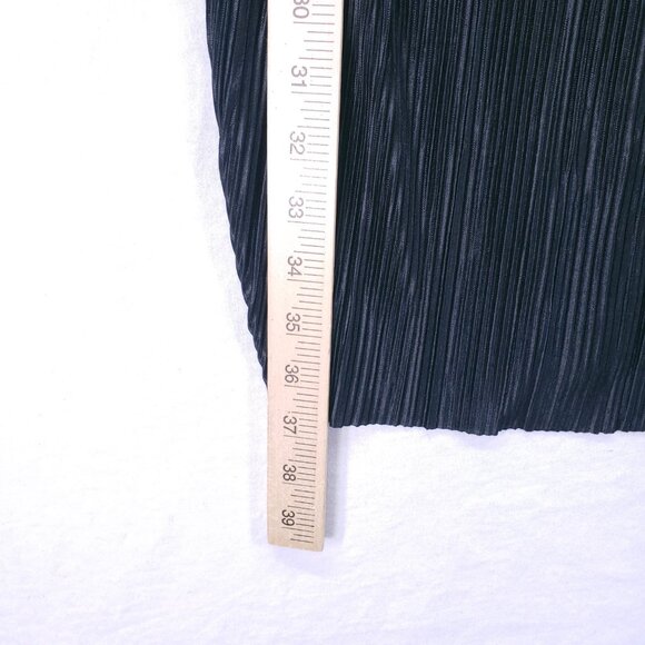 H & M Black Pleated Folds Satin Lightweight Relaxed Wide Leg Pants Size L - Picture 6 of 14